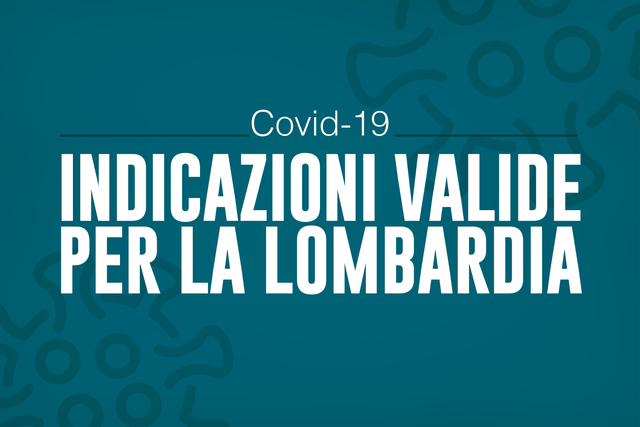 Il Presidente di Regione Lombardia ha firmato l'ordinanza  n. 623 del 22.10 in vigore da giovedi 22 ottobre 2020