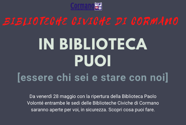 La Biblioteca Civica “Paolo Volontè” riapre a partire da venerdì 28 maggio