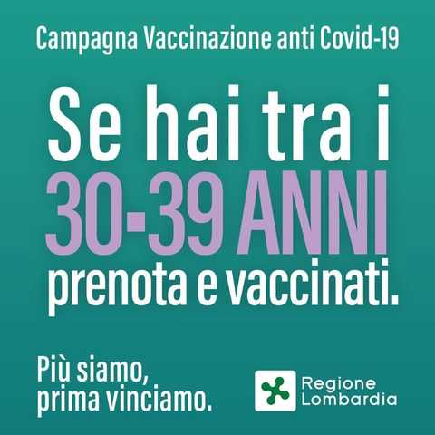 Vaccino anti-Covid: dal 27 maggio aperte prenotazioni da 30 anni (nati nel 1991) e precedenti