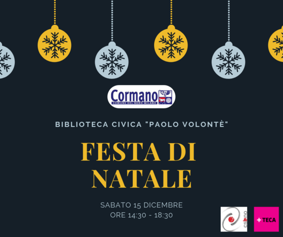 In programma sabato 15 dicembre la festa di Natale della Biblioteca P. Volontè
